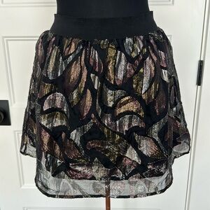 Free People Multi Metallic Mini Skirt in Sz Medium